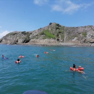 Swimming near Caño Island coral reef